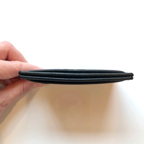 π2xHPπ COACH Slim Flat Leather Card Case / Wallet in Denim Blue & Black EUC - Picture 11 of 15